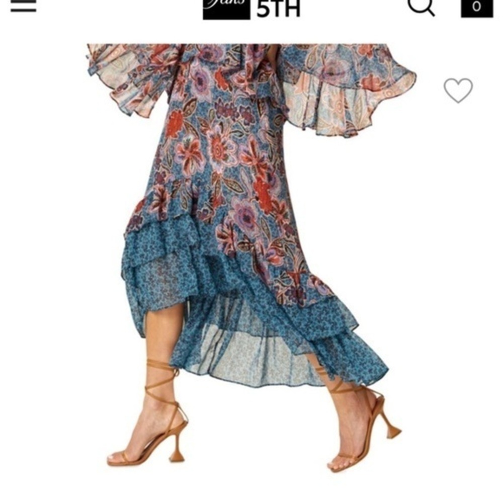 MISA LOS ANGELES- Esti Floral High-Low Midi-Skirt- Small